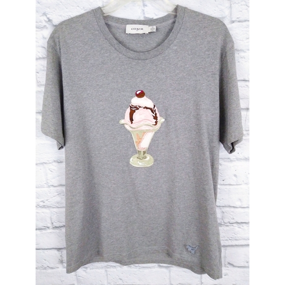 Coach Tops - COACH Embroidered Ice Cream Sundae T Shirt